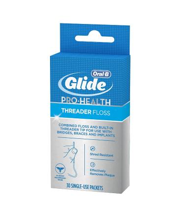 Glide Threader Floss 30-Count Single-Use Packets - Pack of 4 | Dental Floss for Easy Cleaning - Buy Online on GoSupps.com