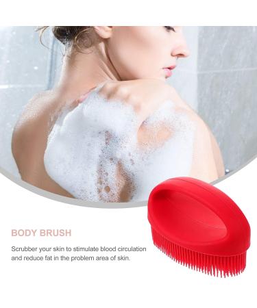 Silicone Body Brush Scrubber | Handheld Massager for Bath and Shower | Bathroom Tool for Men and Women | Red Color | 1 Pc - Buy Online on GoSupps.com