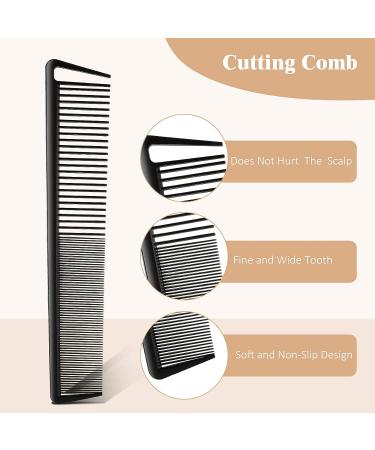 3-Piece Carbon Fiber Cutting Comb Set - Pintail, Teasing, and Parting Comb - Wide & Fine Teeth for Braids - Stainless Steel Rat Tail Comb - Salon/ Home Hair Supplies in Black - Buy Online on GoSupps.com