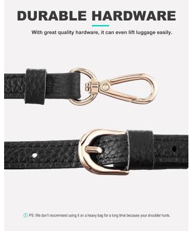 Purse Strap Purse Straps Replacement Crossbody Replacement Straps for Handbags Genuine Leather Black & Gold Hardware - Buy Online on GoSupps.com