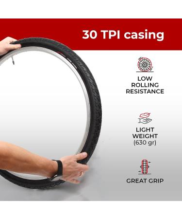 Fincci Black 26 x 1.95 Inch Foldable Slick Road Bike Tires - Pack of 2 for Mountain MTB Hybrid Bicycle - Buy Online on GoSupps.com