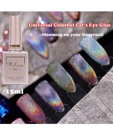 15ML Hot Varnish Nail Art Shining Nail Gel Aurora Glossy Cat Eye Gel Colorful Universal Colorful Cat's Eye Glue - Buy Online on GoSupps.com