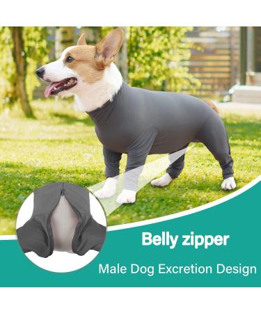 Etdane One-Divider for Dogs | Surgery Recovery Suit Prevents Hair Loss & Anxiety | XXL XXXL Gray Jumpsuit - Buy Online on GoSupps.com