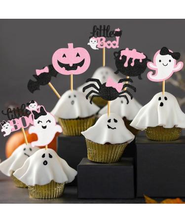 Halloween Cupcake Topper Picks Halloween Pumpkin Bat Spider Web Skull White Ghost Cupcake Decorations for Halloween Birthday Party favor Supplies - Buy Online on GoSupps.com