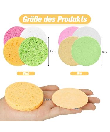 72 Pieces Reusable Compressed Facial Sponges - 4 Color Makeup & Cleaning Round Sponges for Flawless Skin - Buy Online on GoSupps.com