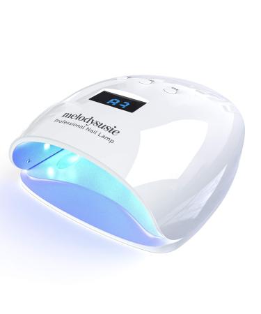 Melodysusie UV LED Nail Lamp True 54W Professional Nail Dryer for Gel Nail Polish Curing Lamp with 3 Timer Setting, Automatic Sensor, LCD Display, Detachable Tray Nail Art Tools Accessories 54.0 Watts