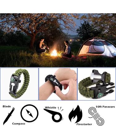 Shao Hua 5-in-1 Survival Bracelet - Multifunctional Camping Gear with Beak Compass and Lifeguard Pipe (2 Pieces: Black & Green) | Ideal for Outdoor Adventures - Buy Online on GoSupps.com