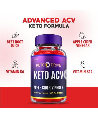 Keto Drive ACV Gummies - Advanced Weight Loss Formula with Apple Cider Vinegar & Beet Root Juice (60 Gummies) - Buy Online on GoSupps.com