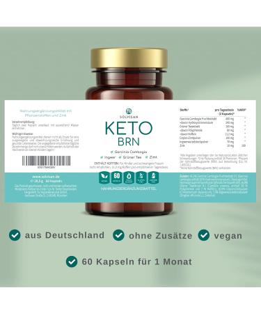 Buy SOLVISAN KETO BRN - Garcinia Cambogia Green Tea Ginger Cinnamon & Zinc - 60 Capsules for Weight Loss & Keto Support - Buy Online on GoSupps.com