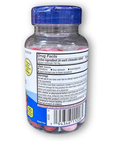 Extra Strength Antacid Chewable Tablets- Wild Berry Flavor 60 Ct (Pack of 1) Boxed by Fusion Shop Store - Buy Online on GoSupps.com