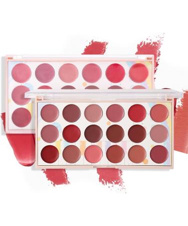  NevPuose Color Drama Lip Kit - Satin Finish Liquid Stain | 18-Piece Eyeshadow Palette Ruby Waterproof Lipstick Stain Resistant for Nighttime Use Beauty Bag Mo - Buy Online on GoSupps.com