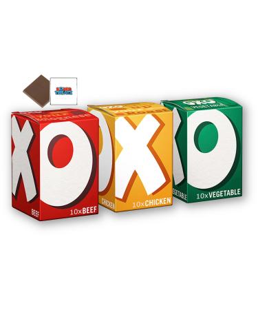 OXO Stock Cubes 30 Pack OXO Beef + Chicken + Vegetable 10 Pcs Each Boxed Treatz Oxo Beef + Chicken + Vegetable Stock Cubes 189.00 g (Pack of 1)