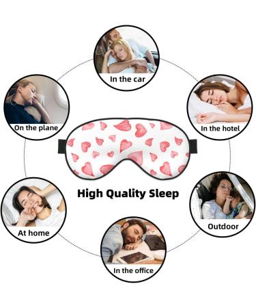 Adjustable Pink Hearts Sleep Mask | Soft Double-Sided Eye Covers for Comfortable Sleep & Reduced Eye Edema | International Shipping - Buy Online on GoSupps.com