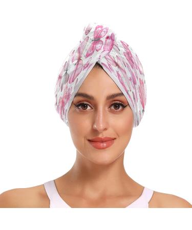 Buy Watercolor Butterfly Dry Hair Cap Set | Quick Drying Towel & Headband - Super Absorbent & Soft Comfort - Buy Online on GoSupps.com