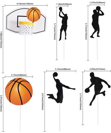 Gyufise 24Pcs Basketball Cake Toppers Basketball Theme Cake Decoration for Boy Cake Topper Sports Theme Babyshower Basketball Party Decorations Basketball Party Supplies Pattern 5 - Buy Online on GoSupps.com