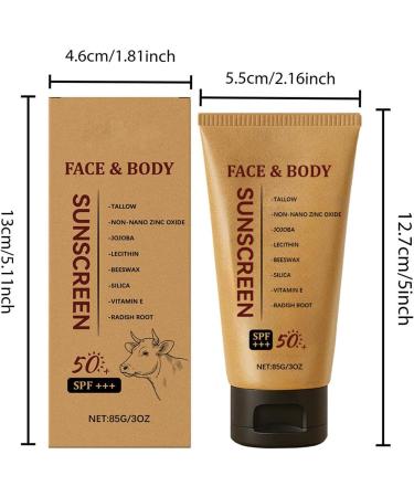  G n rique Natural Sunscreen 85g Organic Face Cream Tallow Moisturizer Moisture Lock and UV Protection Formula Hydrating Skin Care Daily Use Lotion Sun Protection for Face & Body - Buy Online on GoSupps.com