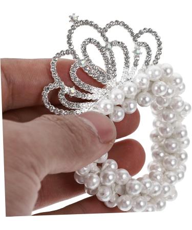 Beavorty pearl beads hair tie elastic hair tie little girl hair ties pearl crown hair ties girls hair ties ponytail holder pearl hair tie plastic child elasticity hair accessories - Buy Online on GoSupps.com