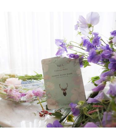TOI L x Catherine Muller Floral Hand Mask Glove 5 Pairs | Premium Intensive Moisturizing Hand Care for Dry & Damaged Hands - Buy Online on GoSupps.com
