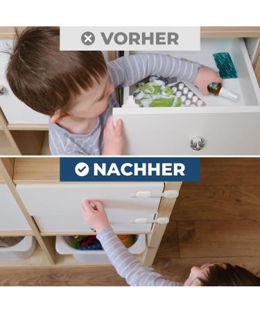 Hoffenbach Child Locking for Closets & Drawers - 8 Pack No-Drill Baby Safety Lock for Cabinets & Drawers - Secure Your Home Today! - Buy Online on GoSupps.com