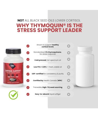CORTISOL Manager Tablets | Stress Relief Improved Metabolism Body Detox & Sleep Support | Black Seed Oil Capsules with 3% Thymoquinone | Cortisol Supplements for Women & Men | 60 Softgel Cortisol (Unflavored) - Buy Online on GoSupps.com