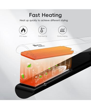 Nicebay Titanium Flat Iron - Negative Ions 5 Temp Settings Travel Friendly Hair Straightener & Curler - Fast Heating Black & Yellow - Buy Online on GoSupps.com