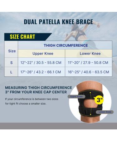 Fit Geno 1-Pack Patella Knee Brace for Knee Pain Knee Compression Sleeve Knee Brace for Arthritis Pain and Support Essential Workout Knee Guard Knee Pads for Women and Men Small (For Upper Knee 12-22 Inch) - Buy Online on GoSupps.com