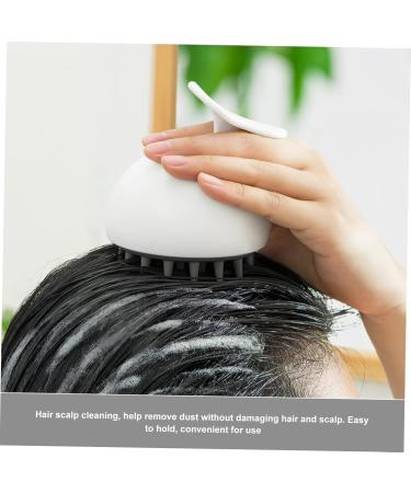 Mikinona 2-Piece Shampoo Massage Brush Set - Scalp Peeling & Scraping Accessories for Daily Care | Grayscale 9.5x8.4x8.1cm - Buy Online on GoSupps.com