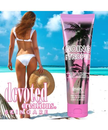 Devoted Creations Going Off Tropic - Electrolyte Enhanced Dark Tanning Lotion for Indoor/Outdoor Use | Skin Quenching Extracts | International Shipping Available - Buy Online on GoSupps.com