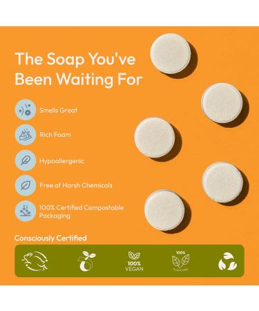 FOMIN Foaming Hand Soap Tablets (6 Count) - Makes 48 fl oz (6 x 8 fl oz) - Basil Mandarin - Foaming Hand Soap Refills Sustainable Soap Tablets for Hands Basil Mandarin - 6 Pack - Buy Online on GoSupps.com