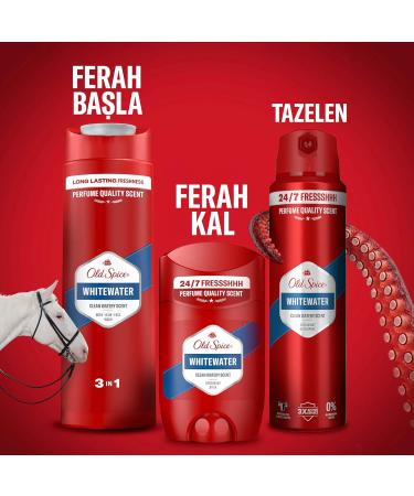  Old Spice Old Spice Whitewater 3-in-1 Multi-Use Shampoo for Hair Face and Body 400ml Long Lasting Freshness Fragrance Quality Deep Cleansing - Buy Online on GoSupps.com