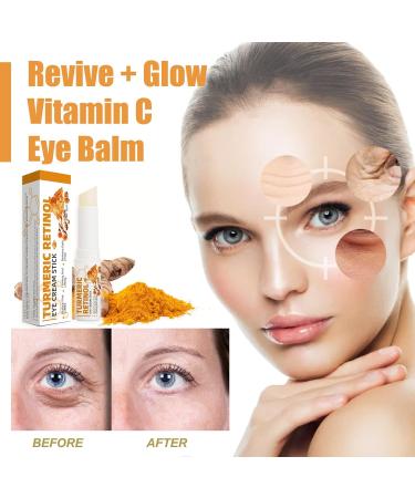 Turmeric Retinol Eye Stick Turmeric Eye Cream Stick for Dark Circles Puffy Eyes Reducing Fine Lines Anti-Aging Retinol Eye Brightener Hydrating & Refreshing Under Eye Cream - Buy Online on GoSupps.com