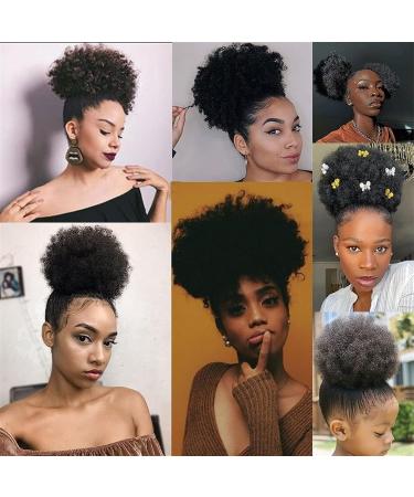 Hair Bun Hairpiece for Women Synthetic Hair Short Kinky Curly Bun Hair Pieces Afro Puff Drawstring Ponytail Extension Clip in Hair Extension Hairpieces for Women Hair Chignons(1BT0906) 1 PC 1BT0906 - Buy Online on GoSupps.com