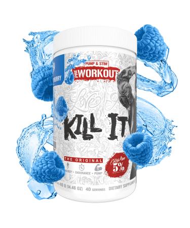 5% Nutrition Rich Piana Kill It Pre Workout Powder w/Creatine Caffeine Beta Alanine Hydroprime Glycerol for Pump Strength Endurance | 20/40 Srvgs (40 Servings Blue Raspberry)
