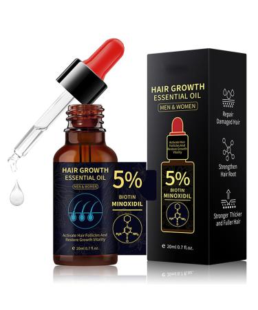 5% Biotin Minoxidil Hair Growth Oil 5% Minoxidil for Men and Women Hair Growth Serum Minoxidil Biotin Hair Growth Serum Nourishes Scalp Stops Hair Loss & Thinning 20ml (20ml)
