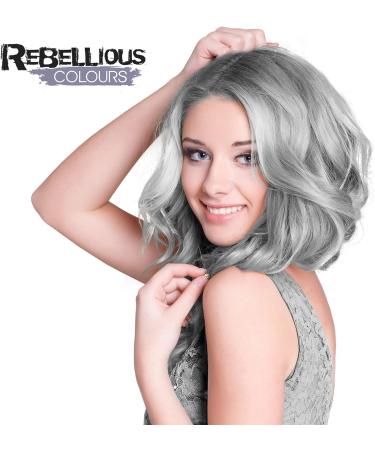 Rebellious Colours Vegan Silver Storm Semi Permanent Hair Dye - 100ml - Buy Online on GoSupps.com