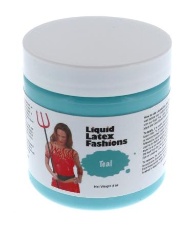 Teal 4 Oz - Liquid Latex Body Paint  Ammonia Free No Odor  Easy On and Off  Cosplay Makeup  Creates Professional Monster  Zombie Arts