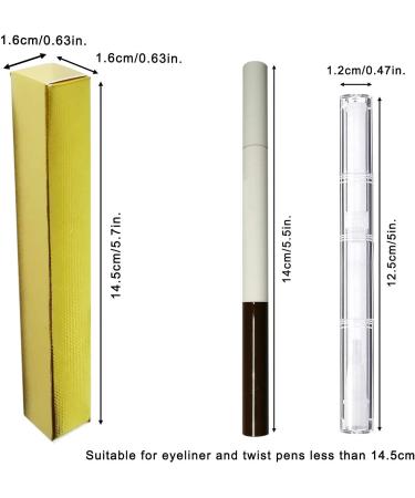ANZKA 50 Pcs Golden Scale Nail Oil & Eyeliner Twist Pen Boxes - 5.7x0.63 Inch - Buy Online on GoSupps.com