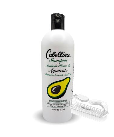 Cabellina Aguacate Shampoo Avocado Seed Oil Hair Reconstructor with Brush - 32oz 1