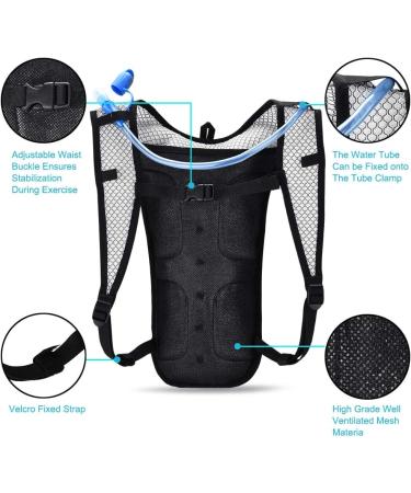CKE Hydration Backpack with 2L Hydration Bladder - Gray-Black | Ideal for Running, Hiking, Biking & Climbing | Men, Women, Kids - Buy Online on GoSupps.com
