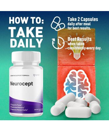 (5 Pack) Neurocept Capsules Official Neurocept Brain Supplement Pills with All Natural Ingredients Advanced Formula Support Pills with Max Strength Premium Vitamins for Women & Men (300 Capsules) - Buy Online on GoSupps.com