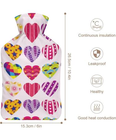 Color Heart Hot Water Bottle with Plush Cover - Warm Comfort for Adults & Kids | 26.5x15.3cm - Ideal for International Shipping - Buy Online on GoSupps.com
