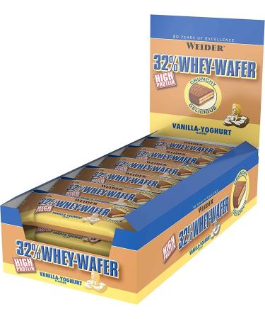 Weider Whey Wafer Bar Vanilla Yoghurt - 24 Pack (840g) | High Protein Snack for International Shipping - Buy Online on GoSupps.com