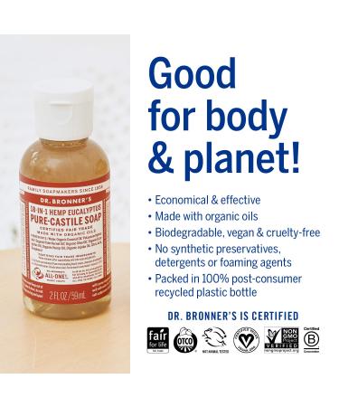 Buy Bronner's Magic Soaps Organic Eucalyptus Castile Liquid Soap 2 oz - International Shipping Available - Buy Online on GoSupps.com