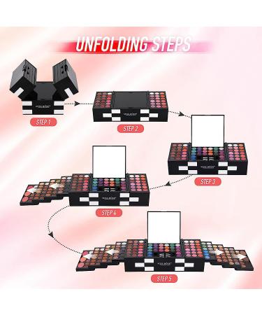 MISS ROSE M 148 Colors Makeup Palette | Professional All-in-One Makeup Kit for Women & Beginners - Eyeshadow Lipstick Eyeliner Concealer Brush Set (045 Set-Black - Buy Online on GoSupps.com