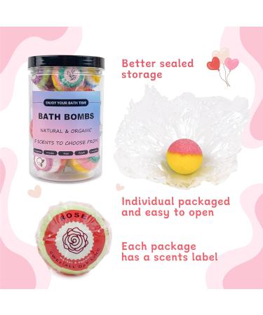 Bath Bombs Gift Set 15PCS Bath Bombs for Women 100% Natural Spa Experience 5 Luxurious Scents Best Gift for Mother s Day 15 bath bombs - Buy Online on GoSupps.com