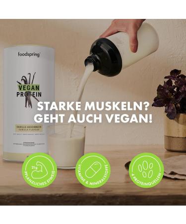 Foodspring Vegan Protein Powder Vanilla - 21g Protein for Muscle Building B12 B6 Gluten-Free 750g - Buy Online on GoSupps.com