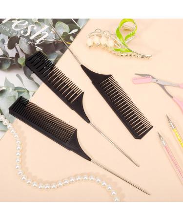Opopark 3-Piece Highlighting Comb Set | Rat Tail Teasing Combs for Hair Styling | Professional Men and Women | Black - Buy Online on GoSupps.com