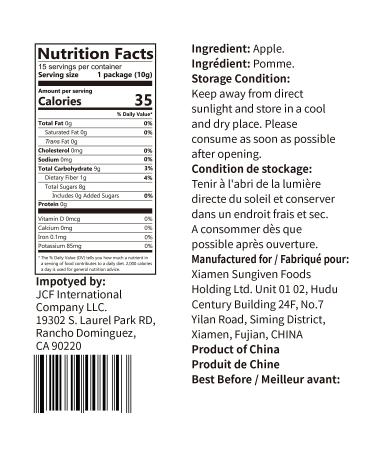 ONETANG Freeze-Dried Apple Chips 10 Pack - Non GMO, Kosher, Gluten-Free, Vegan Snack - 0.35 oz Single-Serve Packs - No Added Sugar - Perfect Holiday Gift - Buy Online on GoSupps.com