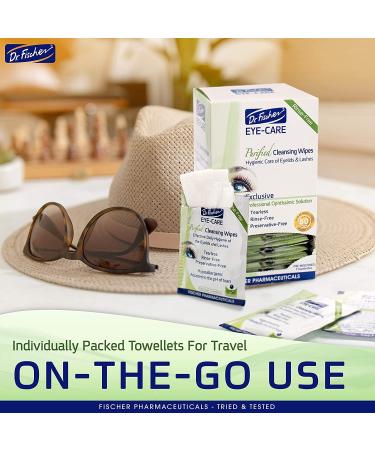 Dr. Fischer Premium Hypoallergenic Eyelid Wipes - 30 Pre-Moistened Cleansing Wipes for Gentle Makeup Removal - Buy Online on GoSupps.com