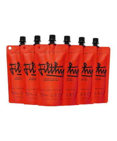 Filthy Bloody Mary Mix  All-Natural Premium Cocktail Mix - Non-GMO, Vegan & Gluten Free (6 Pouches - 8oz Each) 8 Fl Oz (Pack of 6) - Buy Online on GoSupps.com